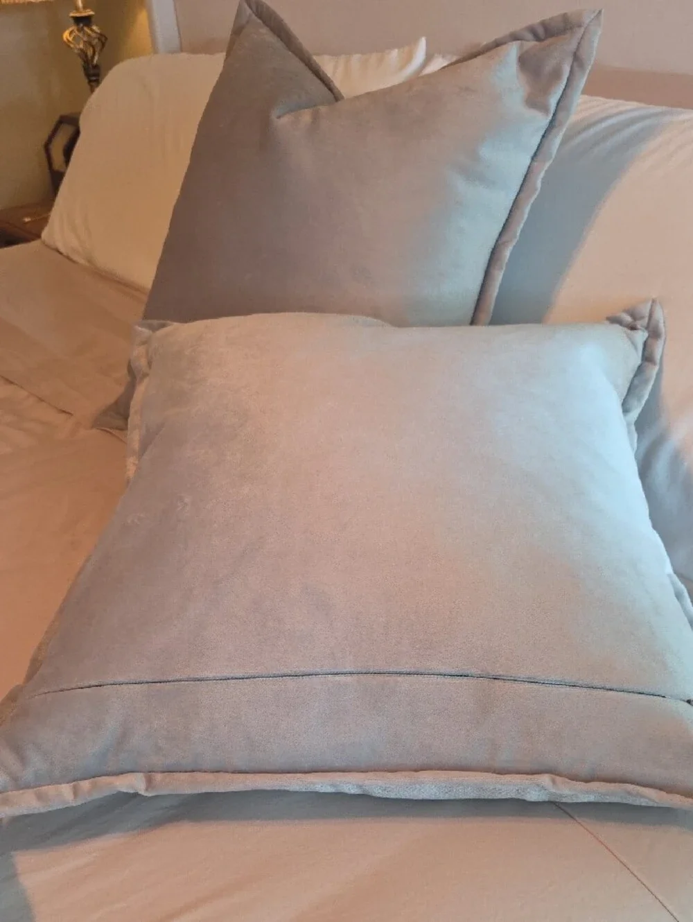 Neutral Taupe Decorative Throw Pillows - Pair